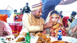 Bride And Bridegroom Eating Full Mutton Roast | Amazing Bangladeshi Wedding Feast