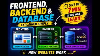 🌐 Frontend, Backend & Database Explained Simply 🚀#frontend #backend #webdevelopment #fullstack