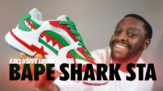 EXCLUSIVE LOOK! A Bathing Ape Shark Sta Italy 🇮🇹 Sneaker Review QuickSchopes 730 Schopes Bape