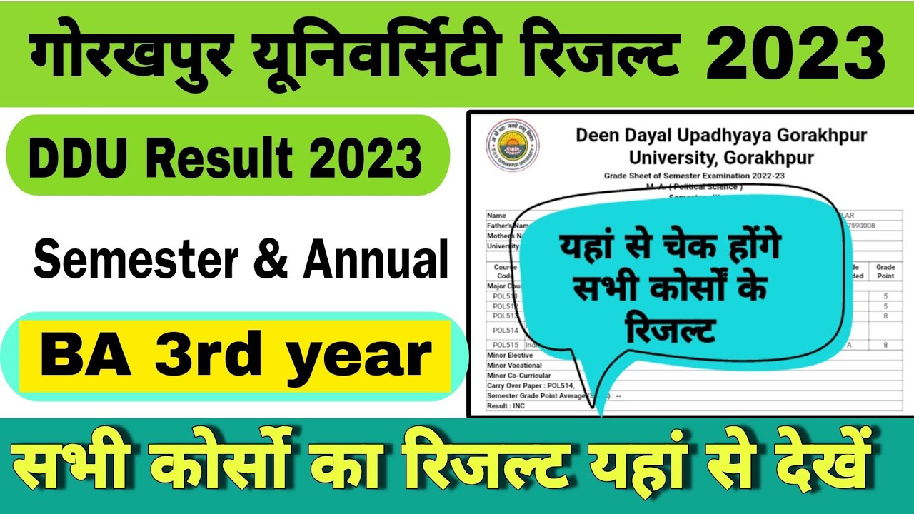 Ddu Ba 3rd Year Result 2023 | Ba 3rd Year Result 2023 Ddu | Ddu ...