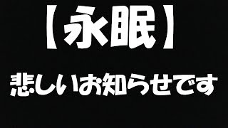 【永眠】悲しいお知らせです It is a sad news