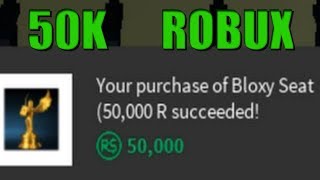 Bacon Hair Buys 50000 Robux Bloxy Award Seat Roblox Jailbreak Bloxy Awards - 50k robux