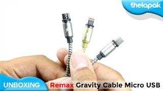 Remax Gravity Cable Data Micro USB - Lightning - Type-C - UNBOXING