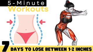 5 Minute STANDING Workout ✔ LOSE 2 INCHES IN 1 WEEK