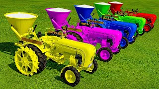 LIME SPREADING AND HARVESTING CARROTS WITH PORSCHE COLORED TRACTORS - Farming Simulator 22