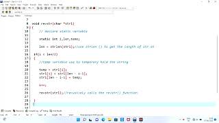 C Program Print the reverse of a string using the recursion function || #codingtutorlal