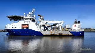 Einlauf Windpark Versorgerschiff STRIL SERVER offshore suppy ship inbound Emden LARP7 IMO 9665047