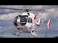 【茨城県ドクターヘリ】カワサキ bk117c 2 ec145 ヘリコプター 離陸と着陸／朝日航洋 ja117r 水戸医療センターにて2025年2月撮影