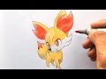 How to draw Fynx/Fennekin/フォッコ/Feunnec [Pokemon X/Y] No #653