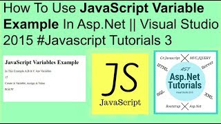 How to use javascript variable example in asp.net || visual studio 2015 #javascript tutorials 3