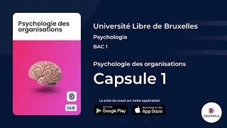 ULB - Psychologie - BAC 1 | Psychologie des organisations - Capsule 1