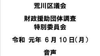 荒川区議会財政援助団体調査特別委員会（令和元年6月10日）