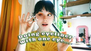 How I do eye makeup with one eye 👁️