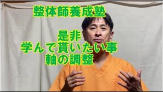 身体の軸を作る整体 整体師養成塾 軸が抜けていては整体は効かない【愛知県 整体学校】