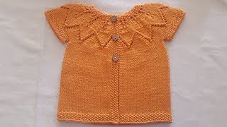 Vest Baby, Leaf Pattern, Collar Start -