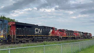 (4 Locomotive) CN - 383 | #3031 Leads #2866, #4708, #3898 Through Tansley (Burlington)