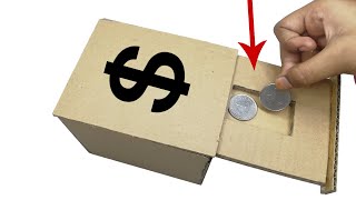 How To Make A Piggy Bank From Cardboard || Coin Box From Cardboard
