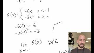 Differentiability at a point: Piecewise Function Example