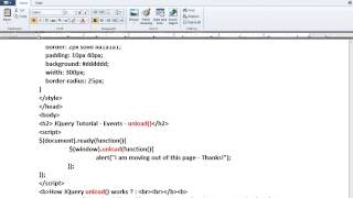 UNLOAD METHOD JQUERY DEMO