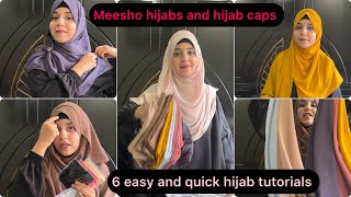 6 easy and quick hijab tutorials || hijabs from meesho ||