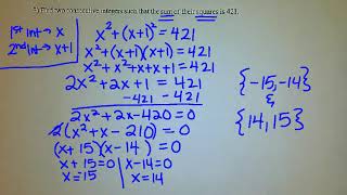 Unit 9 - Day 6 - Solving Consecutive Integer Problems