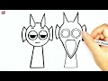 how to draw and color durple and horror version from sprunki easy tutorial