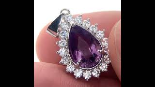 Amethyst 2.30ct White Gold Finish Solid 925 Sterling Silver Pendant