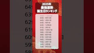 2025年最強運勢誕生日ランキング #占い #恋 #恋占い