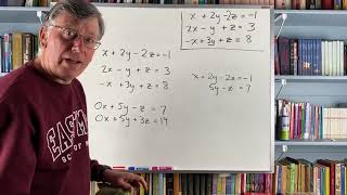 Using Triangular Form to Solve a 3-Equation System