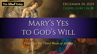 Today's Catholic Mass Gospel and Reflection for December 20, 2024 - Luke 1:26-38