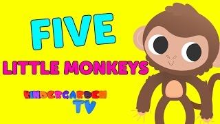 Five Little Monkeys Nursery Rhyme I Kindergarden TV