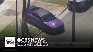 Stolen car pursuit ends in South LA