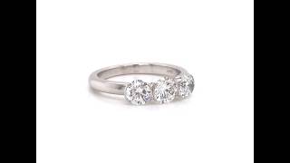 THEO FENNELL 18CT WHITE GOLD 1.23CT DIAMOND TRILOGY ENGAGEMENT RING