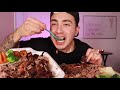 eating jamaican food jerk chicken beef oxtail rice u0026 peas story time mukbang