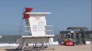 Double red flags flying on Tybee Island