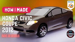 Honda Civic Coupe 2012 in Blender - 3D Modeling Timelapse | Ep. 56