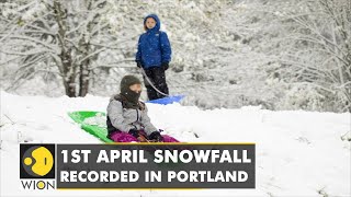 1st April snowfall recorded in Portland, some residents rejoice the unusual timings | English News