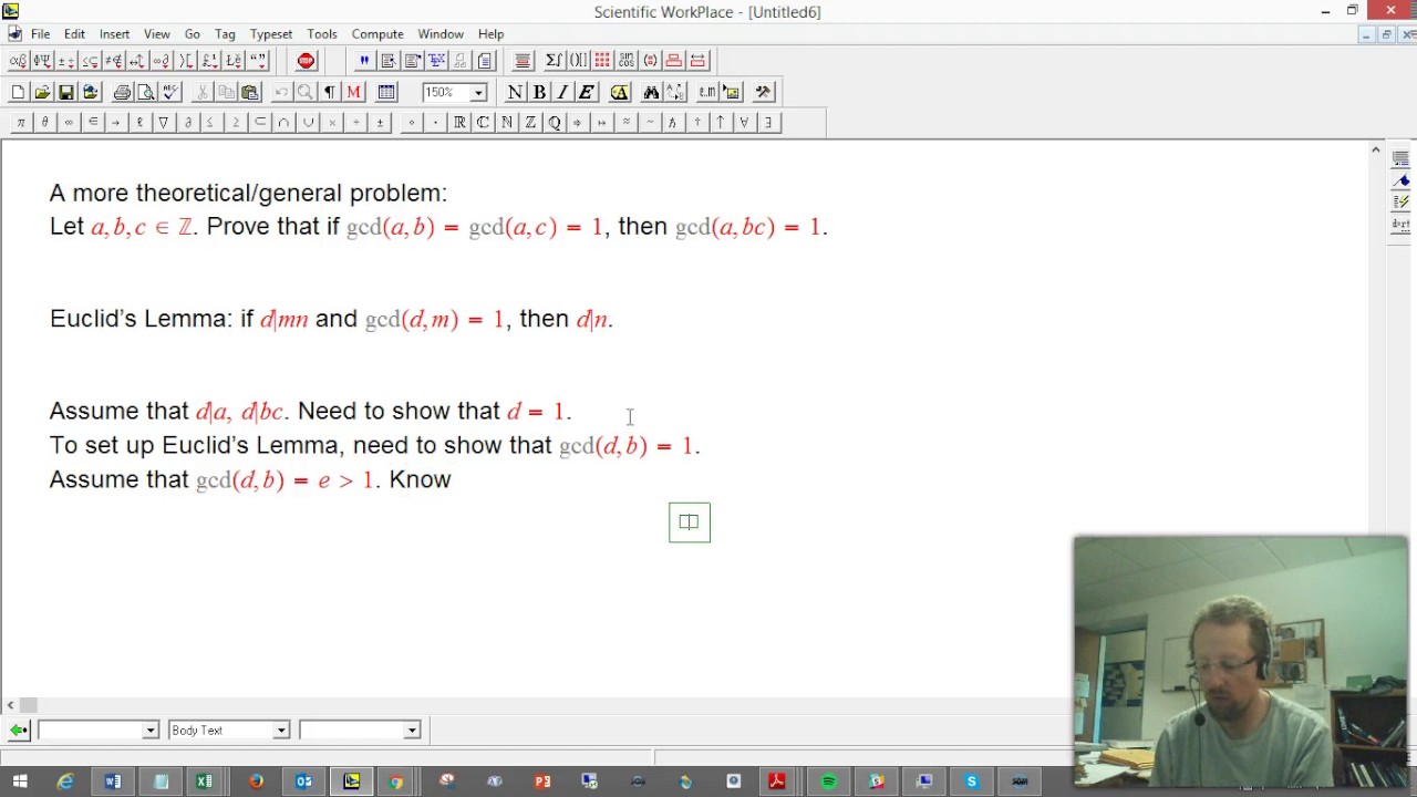 Using Euclid's Lemma To Prove A Fact About The Gcd - YouTube