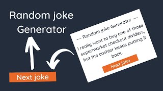 learn to create random joke Generator || html, css, JavaScript || easy tutorial