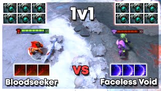 Level 30 Bloodseeker vs Level 30 Faceless Void with 6x Skadi - Dota 2 1v1