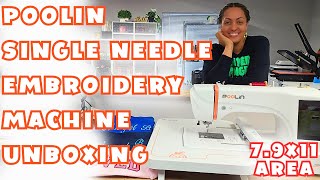 POOLIN EOC06 UNBOXING \u0026 SET UP: Single Needle Embroidery Machine!