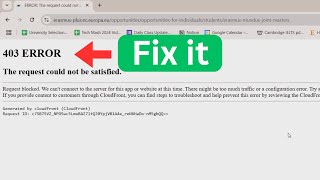 How to Fix 403 Error – The Request Could Not Be Satisfied | Step by Step Guide