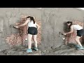 Young girl with great tiling skills - ultimate tiling skills | PART 16