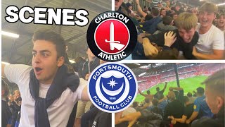 3000 PORTSMOUTH FANS GO MENTAL at Charlton 2-2 Portsmouth! - AWAY END LIMBS, CHAOS & PYROS!