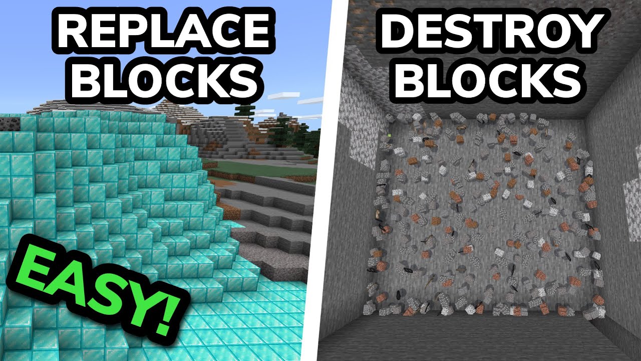 HOW TO USE COMMANDS TO MASS FILL/DESTROY/REPLACE BLOCKS In Minecraft ...