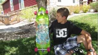 2012 Landyachtz Wolf Shark Longboard Review \u0026 Clips