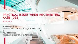 Practical Issues when Implementing AASB 1058 - IFRS Webinar Series