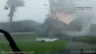 Hurricane Ian Flying Debris, Live Stream Highlights, Placida, FL - 9/28/2022