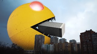 The Giant Pacman Eats at Home in Real Life