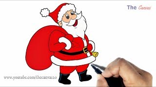 Kids Christmas drawing- How to draw easy santa claus step by step